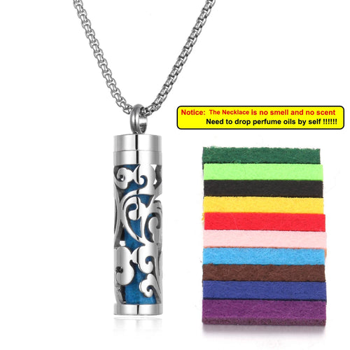 Long Strip Stainless Steel Aromatherapy Necklace Perfume Diffuser