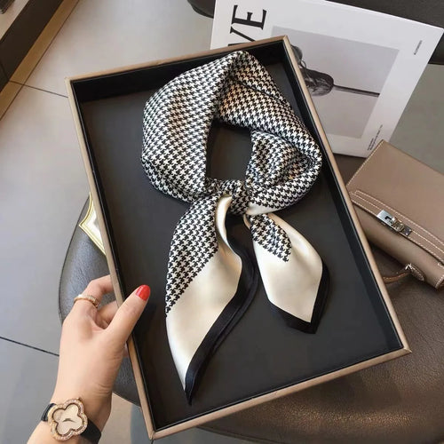 Fashion Luxury Brand 70cm Silk Square Scarf Women Satin Neck Tie