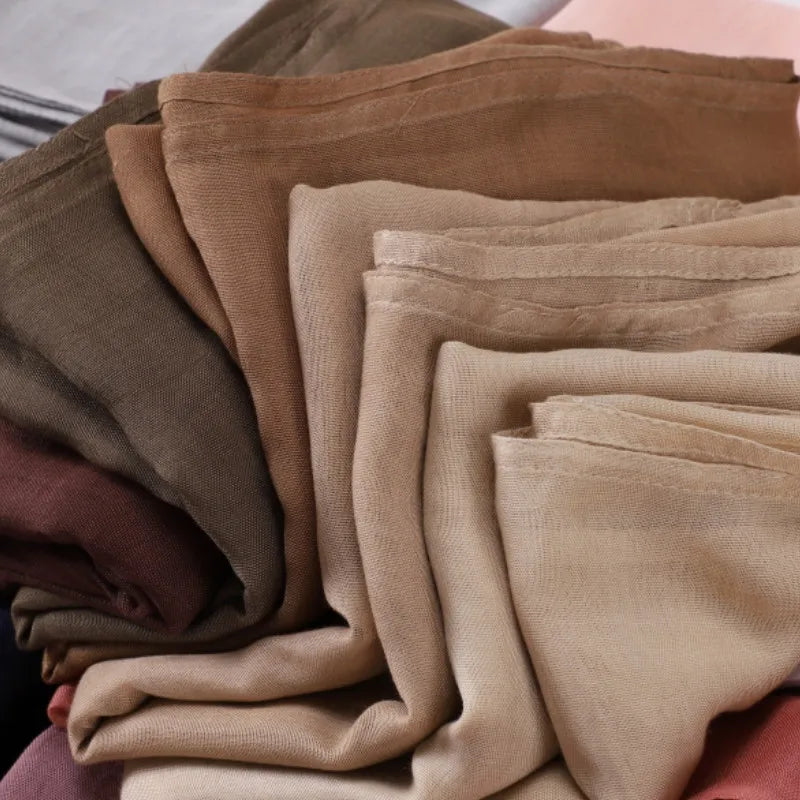 Women Big Size Plain Solid Cotton Rayon Hijab Scarf Lady High Quality