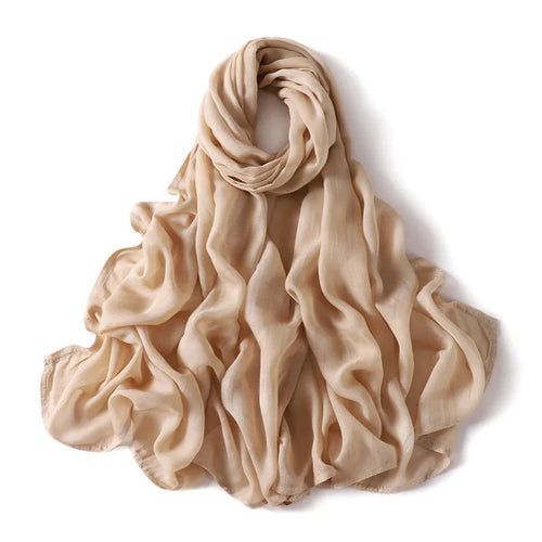 Women Big Size Plain Solid Cotton Rayon Hijab Scarf Lady High Quality