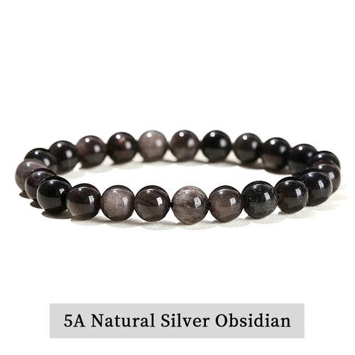 JD Natural Stone Beads Bracelet Amethyst Tiger Eye Crystal Quartz