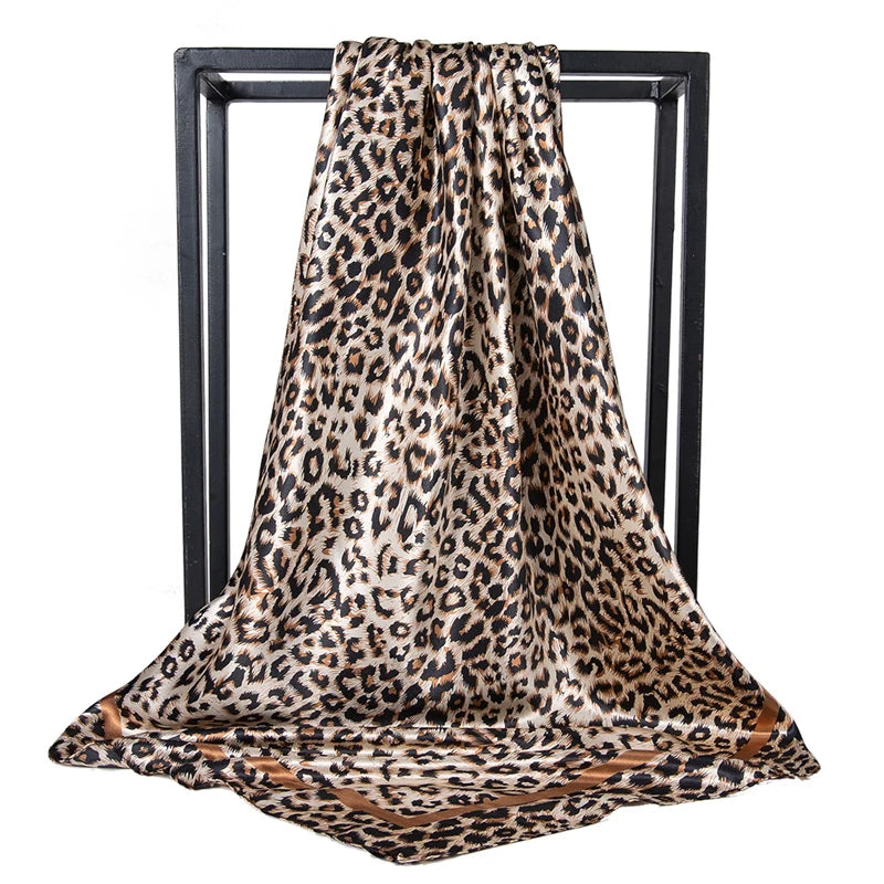 90*90cm Hair Scarf Women Fashion Designer Beautiful Flowers Foulard