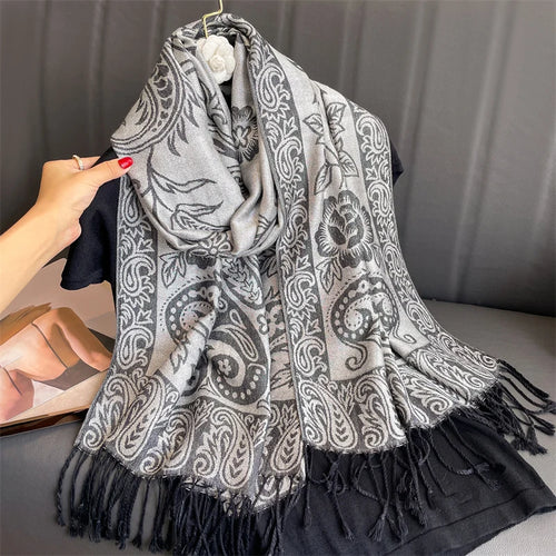 Luxury Brand Autumn Cashmere Pashmina Shawl Lady Wrap Warm Winter