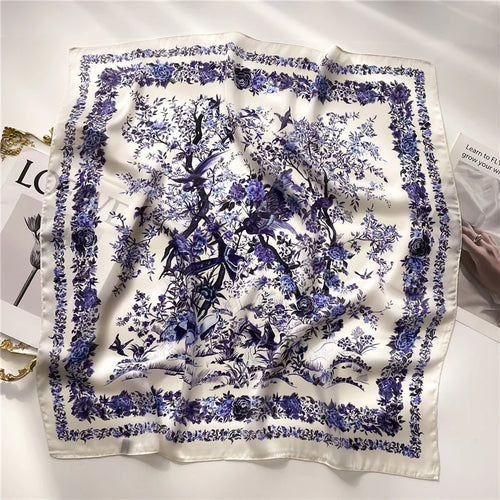 2024 New Fashion 70X70cmPrinted Women's Scarf Pashmina Silk Scarf