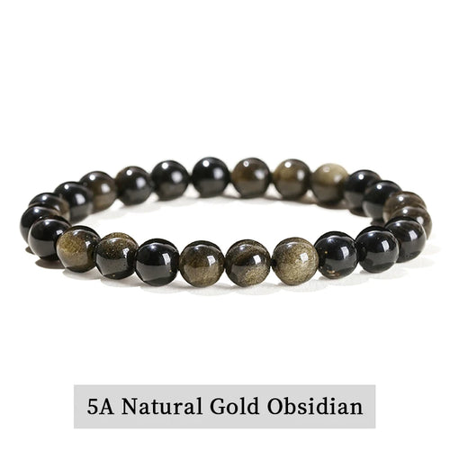 JD Natural Stone Beads Bracelet Amethyst Tiger Eye Crystal Quartz