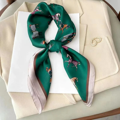 Fashion Luxury Brand 70cm Silk Square Scarf Women Satin Neck Tie
