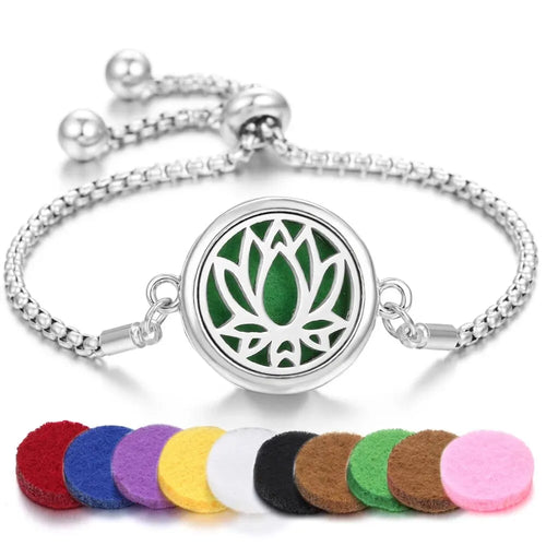 Tree of Life Aromatherapy Bracelet Open Lockets Bangle Essential Oil
