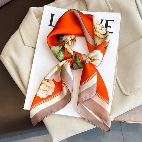 2024 New Fashion 70X70cmPrinted Women's Scarf Pashmina Silk Scarf