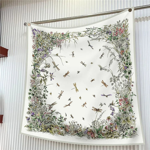 VREOVOR 90Cm French Birds Jungle Flowers High Quality Twill Travel