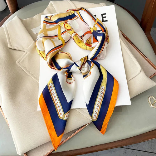 2024 New Fashion 70X70cmPrinted Women's Scarf Pashmina Silk Scarf