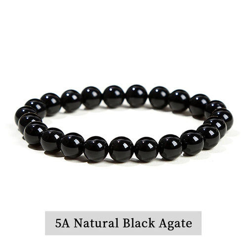 JD Natural Stone Beads Bracelet Amethyst Tiger Eye Crystal Quartz