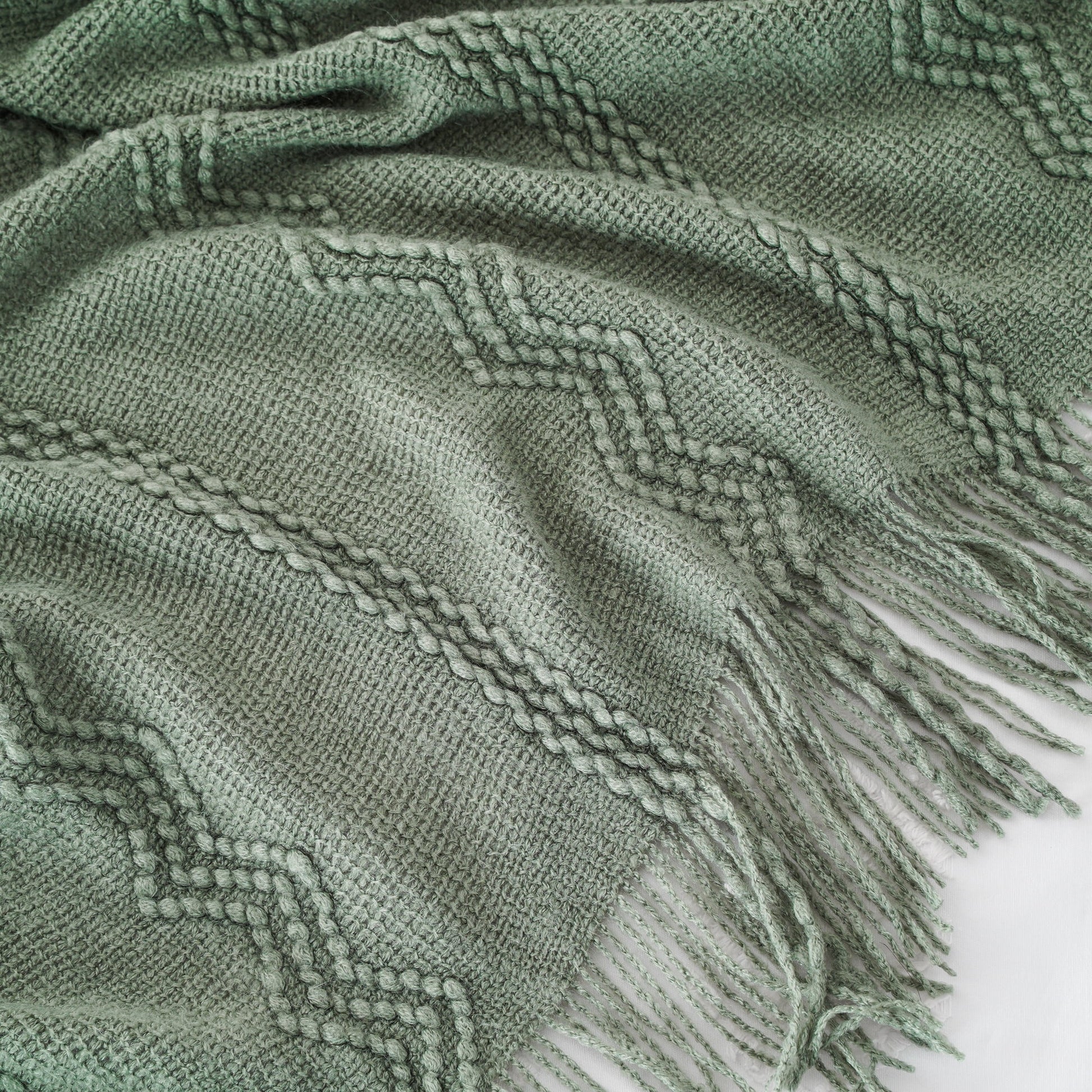 Sage Green Throw Blanket for Couch,Green Boho Blanket,Sofa Throws for Living Room,50"X60"