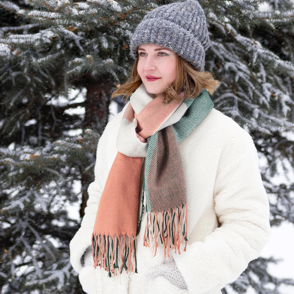 Winter Scarf for Women Tassel Fashion Long Shawl Wrap Scarf for Winter Warm Lightweight One Size