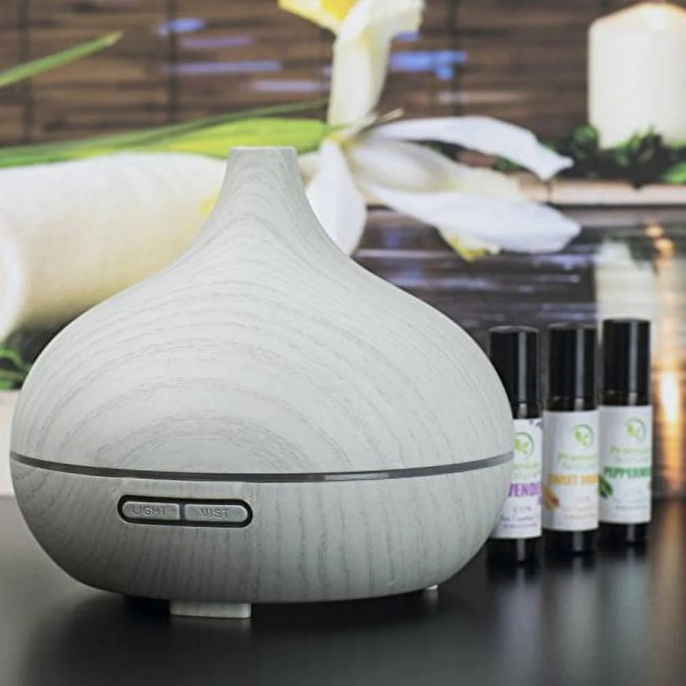 Aroma Diffuser 8.45 Oz Ultrasonic Humidifier, Modern Wood Grain