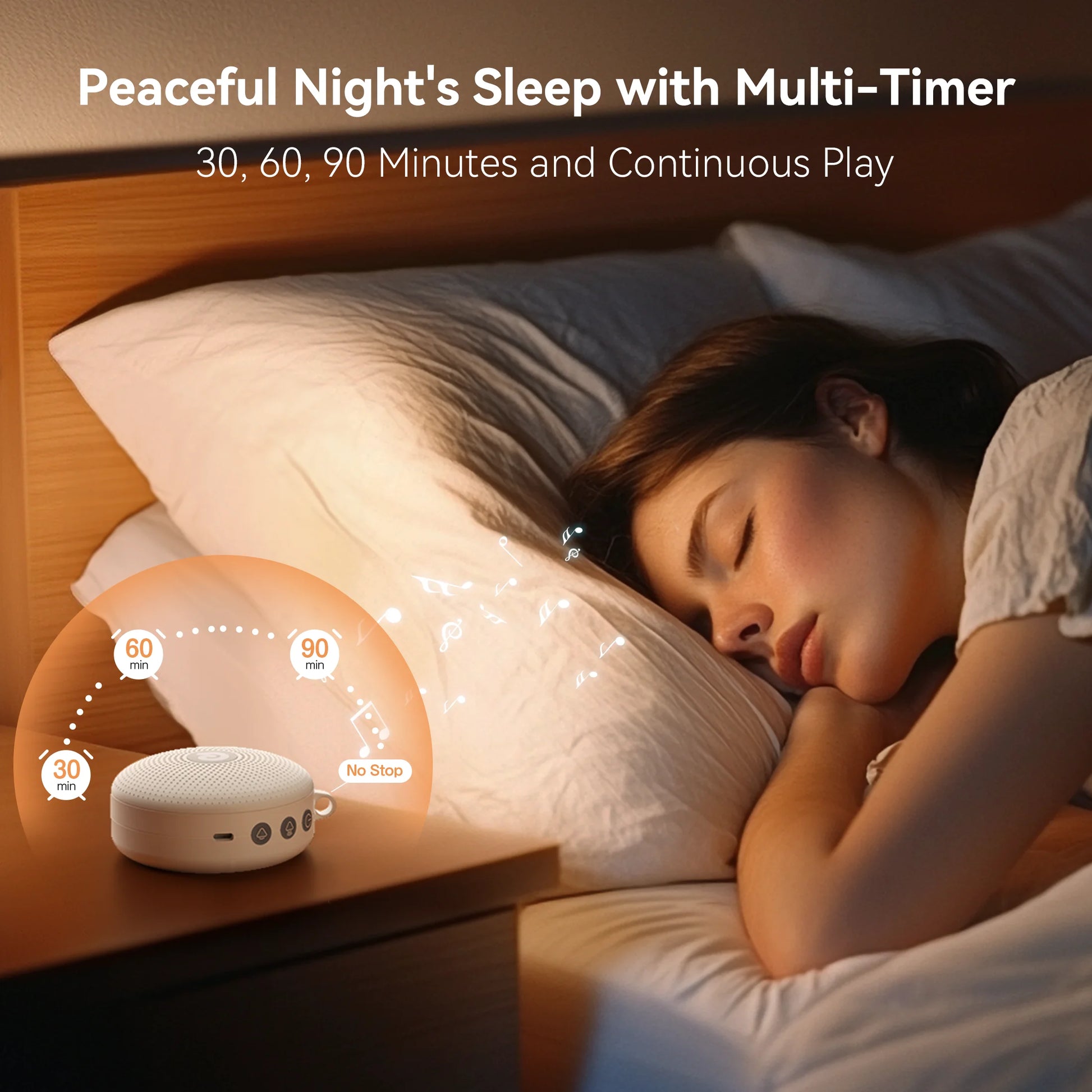 White Noise Sound Machine Portable for Baby Adult Sleep 21 Soothing Sound Therapy for Home Travel