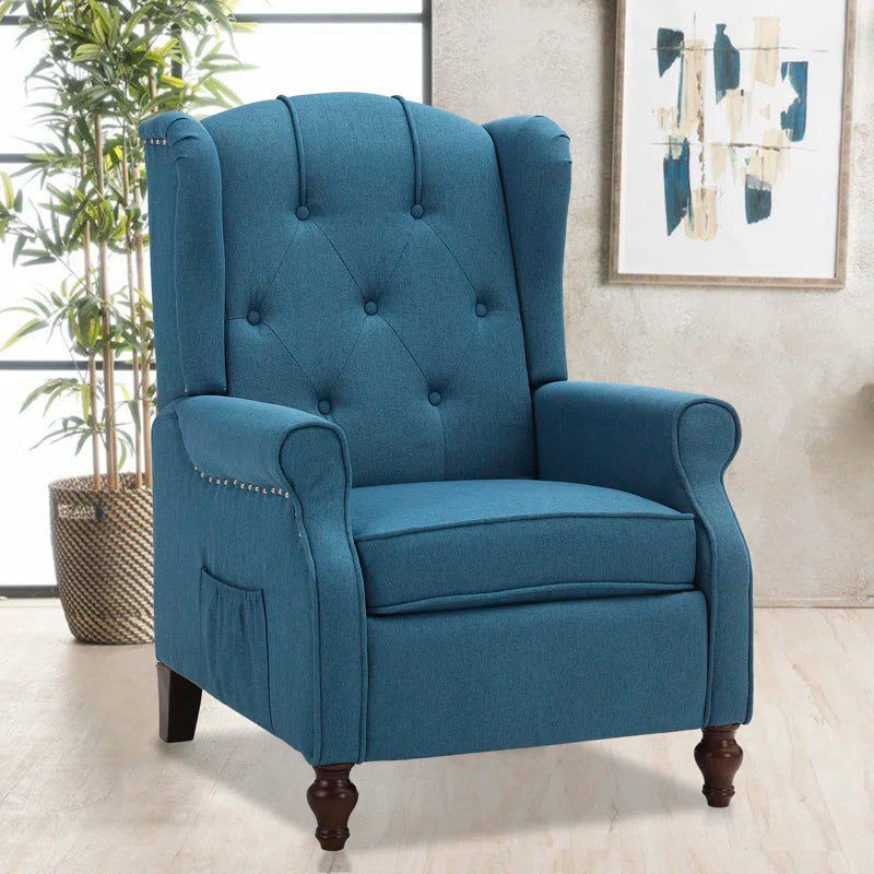 Zelma Upholstered Push Back Recliner W/ Vibratory Massage & Heating Function