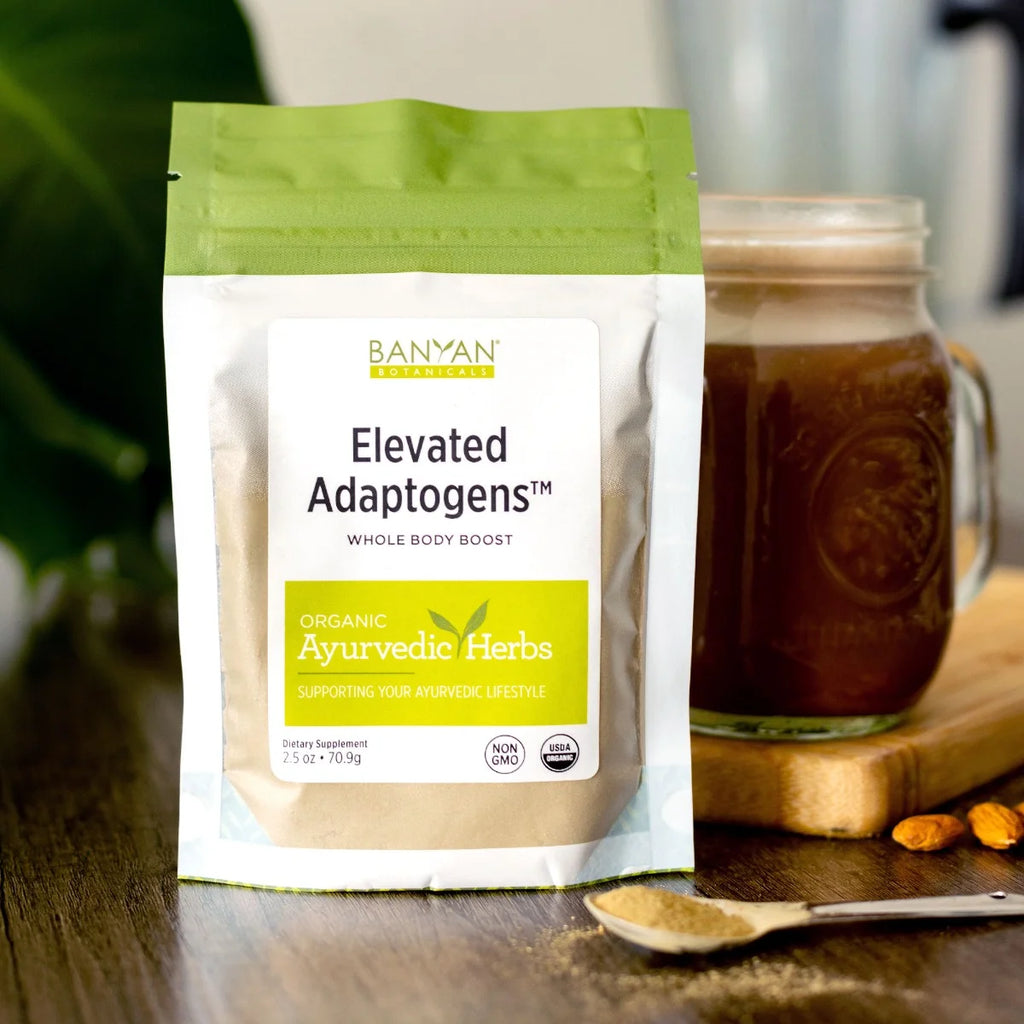 Elevated Adaptogens – Organic Superfood Powder with Moringa, Ashwagandha & Tulsi – Caffeine-Free Superfood Blend for Herbal Stress Relief* – 2.5Oz – Non GMO Sustainably Sourced Vegan