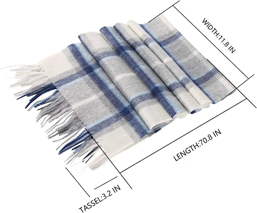Wool Plaid Winter Scarf ,Fashion Tartan Scarf for Men Women Scarves