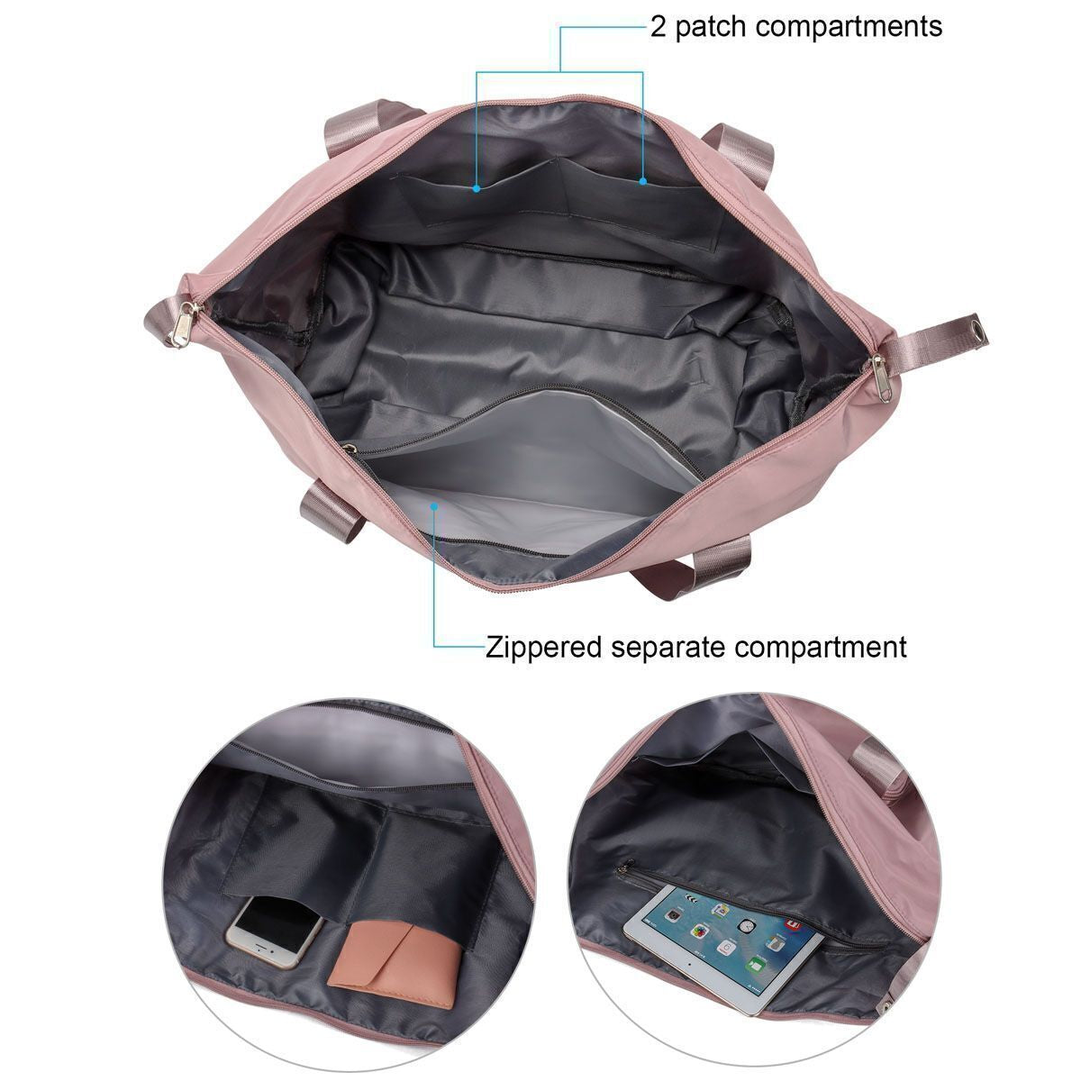 Spacious & Stylish Waterproof Travel Duffel Bag for Women - Collapsible & Expandable!