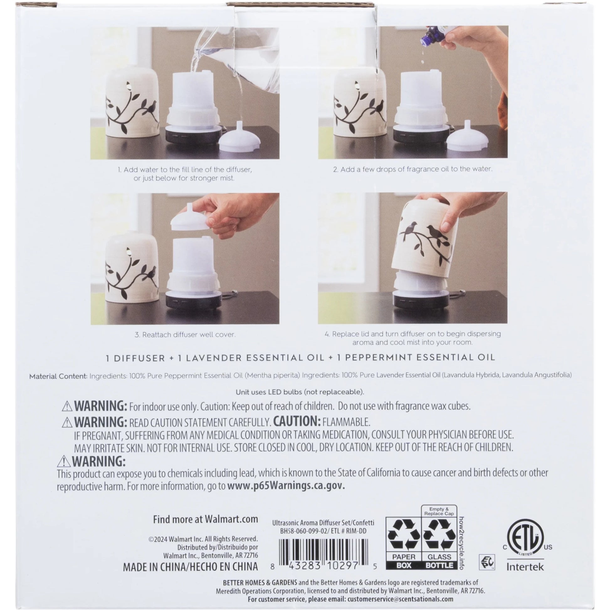 3 Piece 100 Ml Cool Mist Ultrasonic Aroma Diffuser Set, Confetti