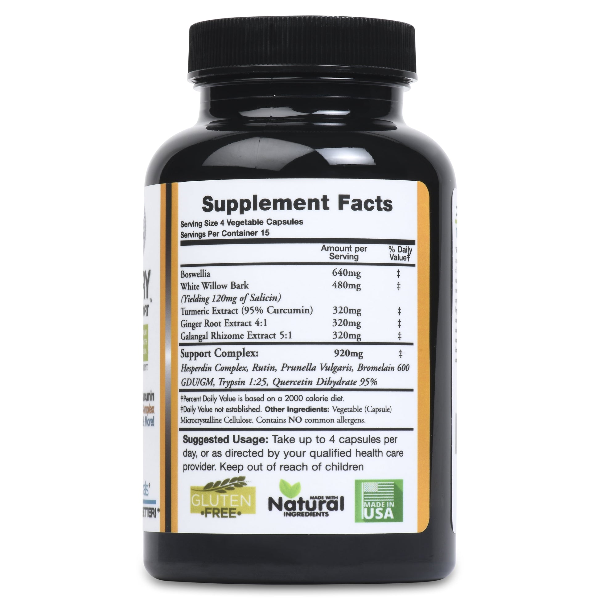 All Natural Inflamease Turmeric Curcumin plus by  - Maximum Support 3000 Mg, Gluten-Free - 60 Supplement Pills