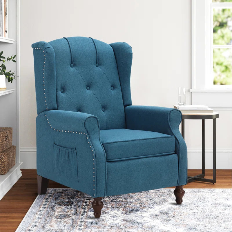 Zelma Upholstered Push Back Recliner W/ Vibratory Massage & Heating Function