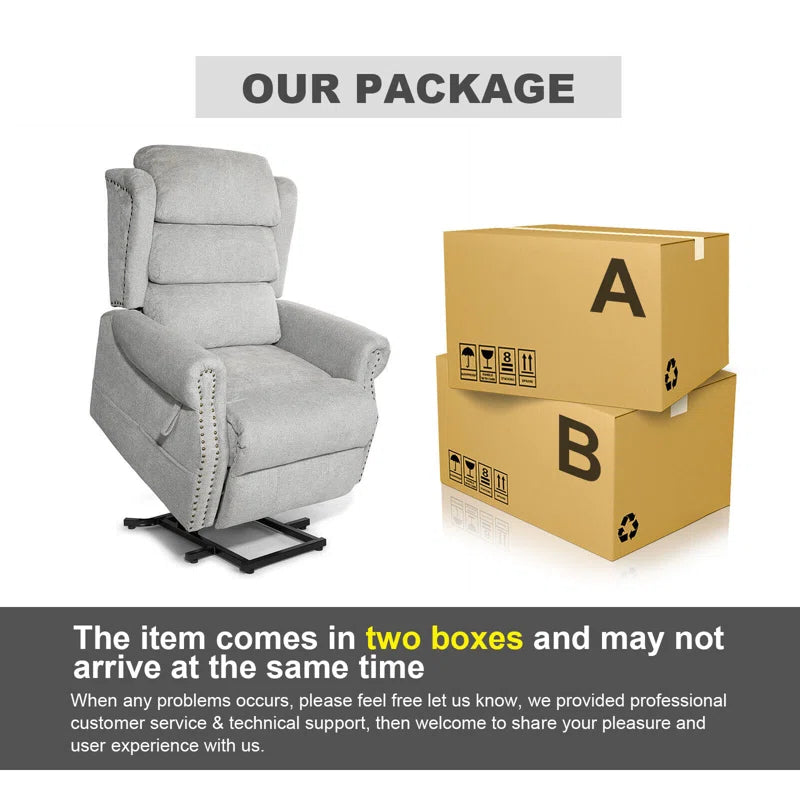 28" Width Seat Rivet Electric Power Lift Massage Recliner Chair Sofa with Lumbar Heated, 8 Point Massage Lift Reclining Chair for Elderly