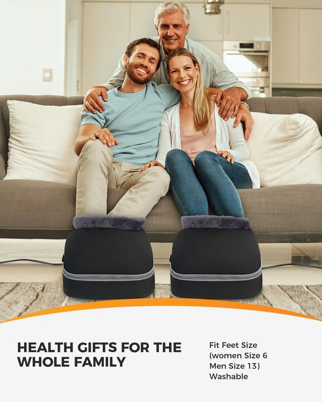 Shiatsu Foot Massager with Heat, Foot Warmer for Tired Blood Circulation, Size 13