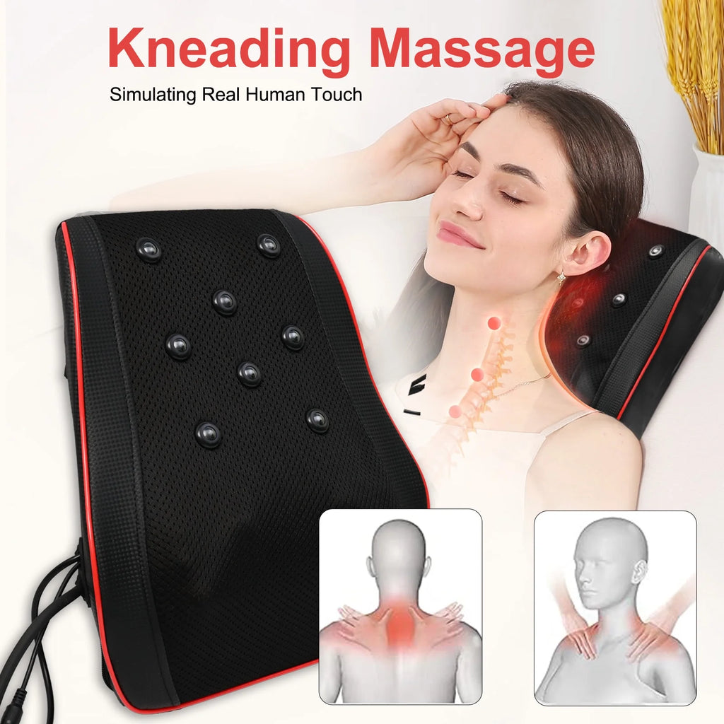 Back Massager with Heat, Shiatsu Back and Neck Massager with 3D, Deep Tissue Kneading for Pain Relief, Massage Pillow at Home or Office