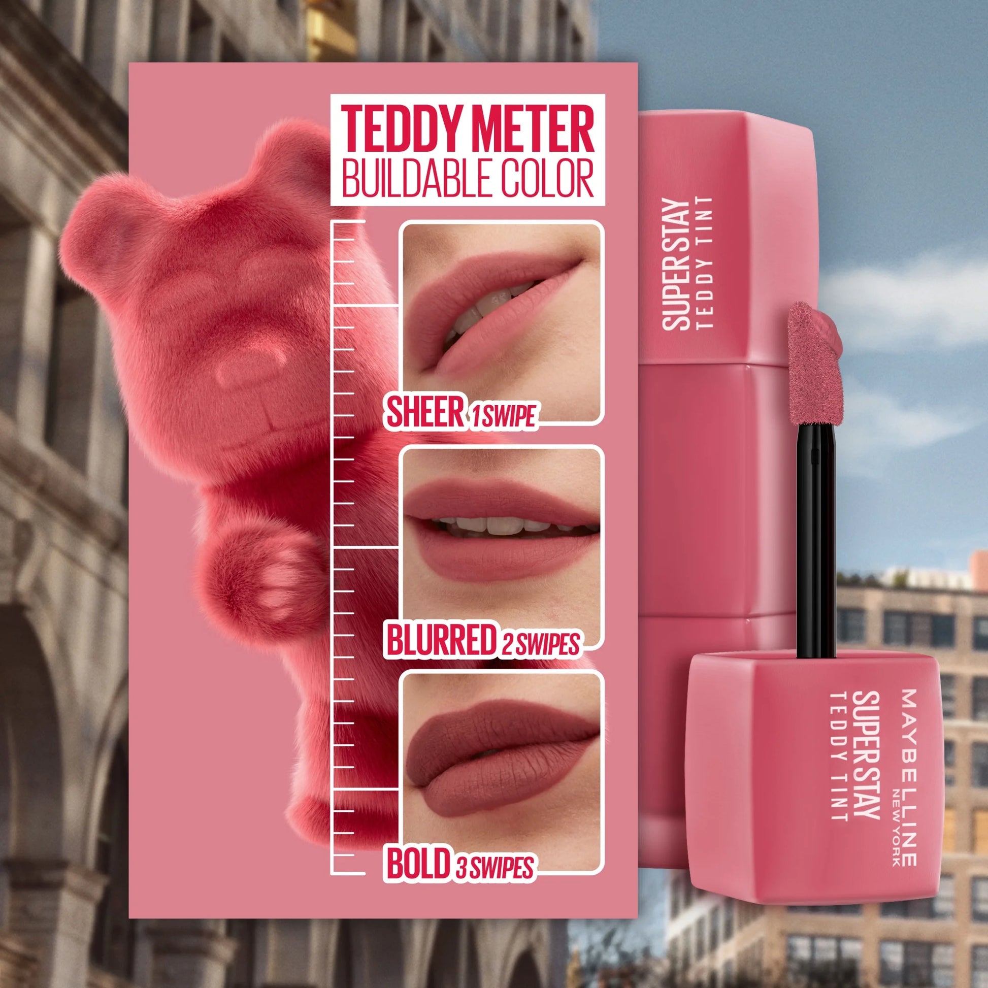 Super Stay Teddy Tint, Long Lasting Matte Lip Stain, Baby Tee, 0.17 Fl Oz