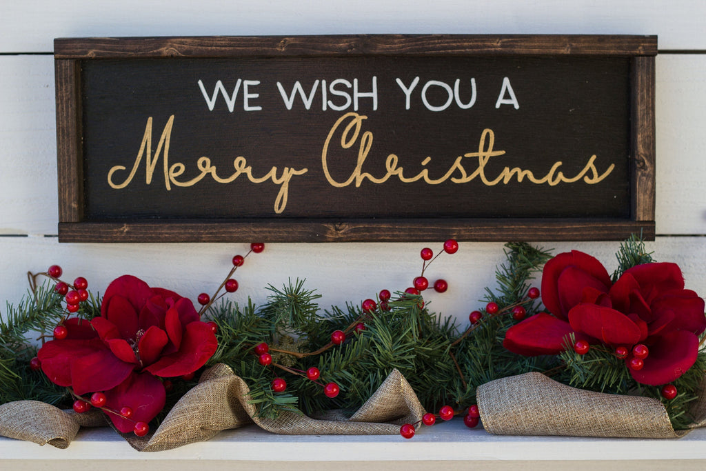 We Wish You A Merry Christmas, wood sign, Christmas Decor
