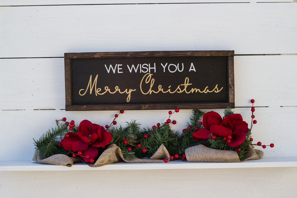 We Wish You A Merry Christmas, wood sign, Christmas Decor