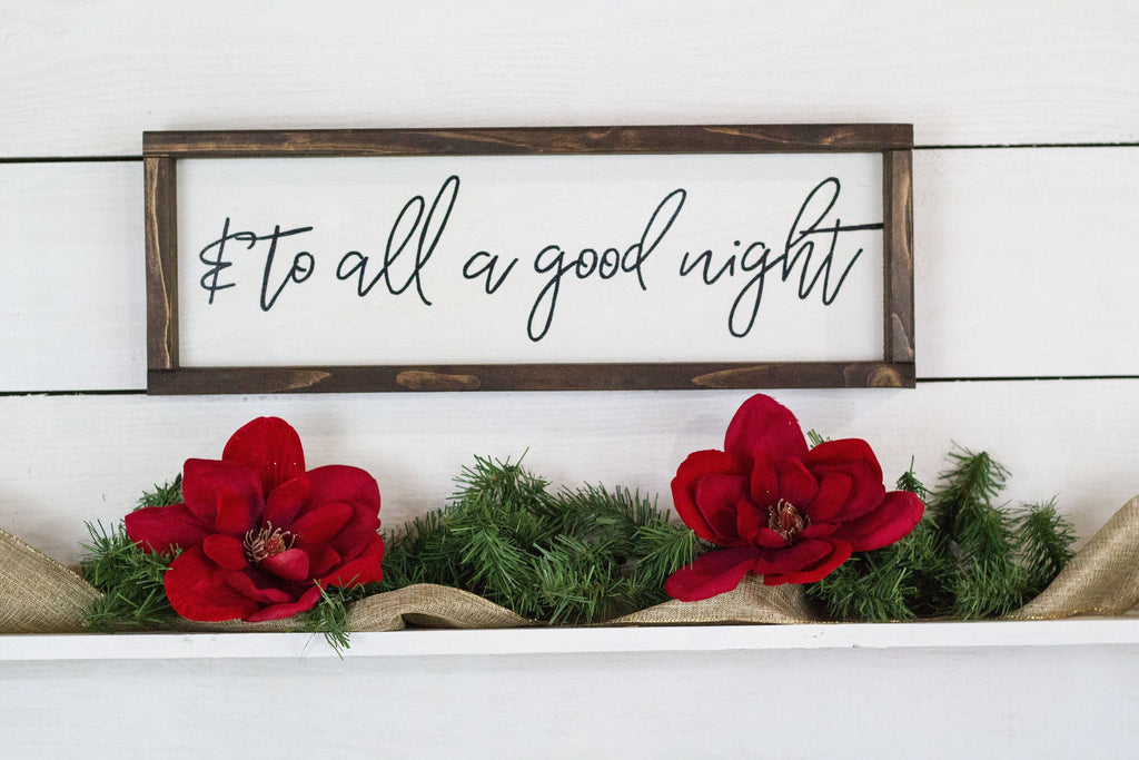 & to all a good night, wood sign,  Christmas Decor