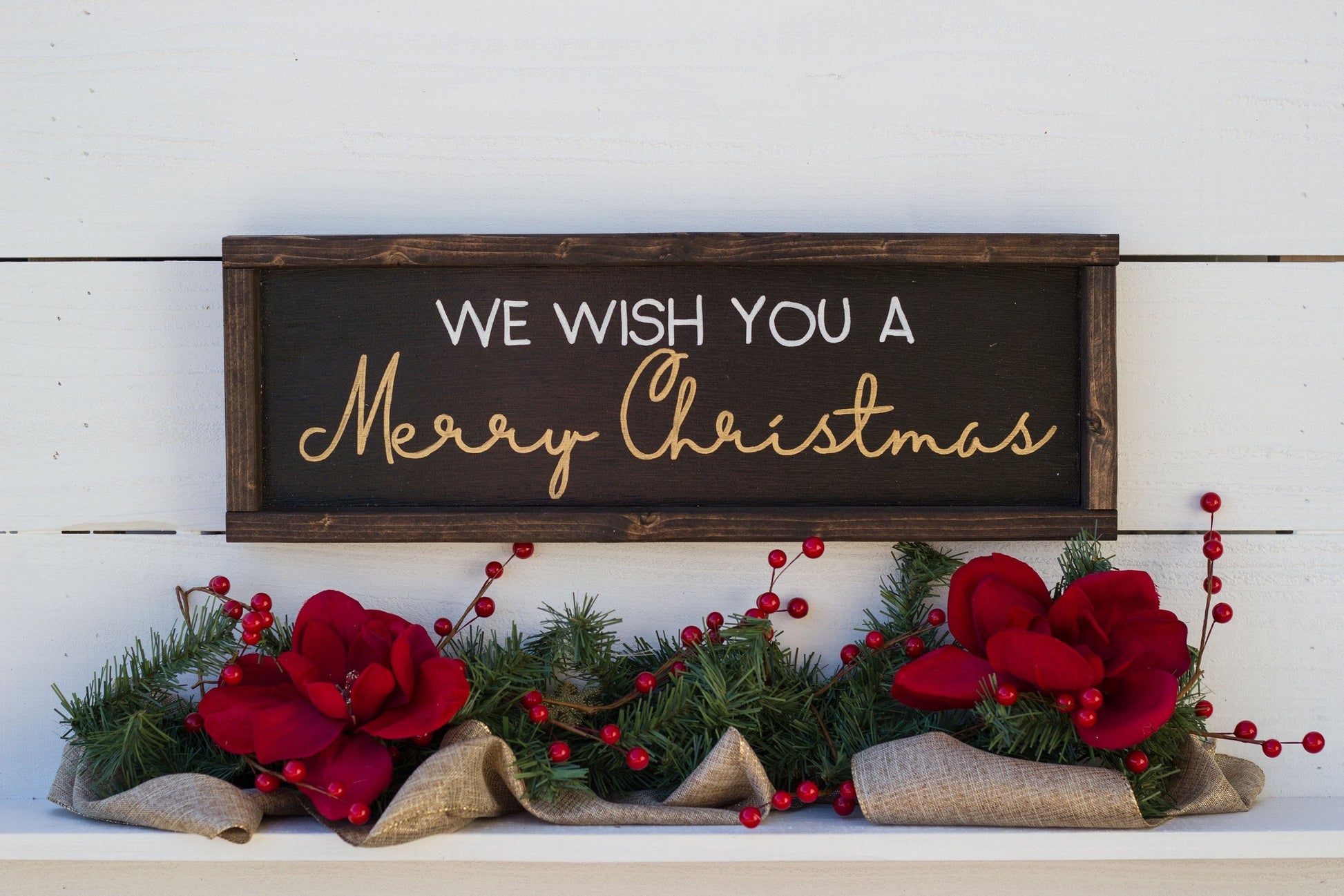 We Wish You A Merry Christmas, wood sign, Christmas Decor
