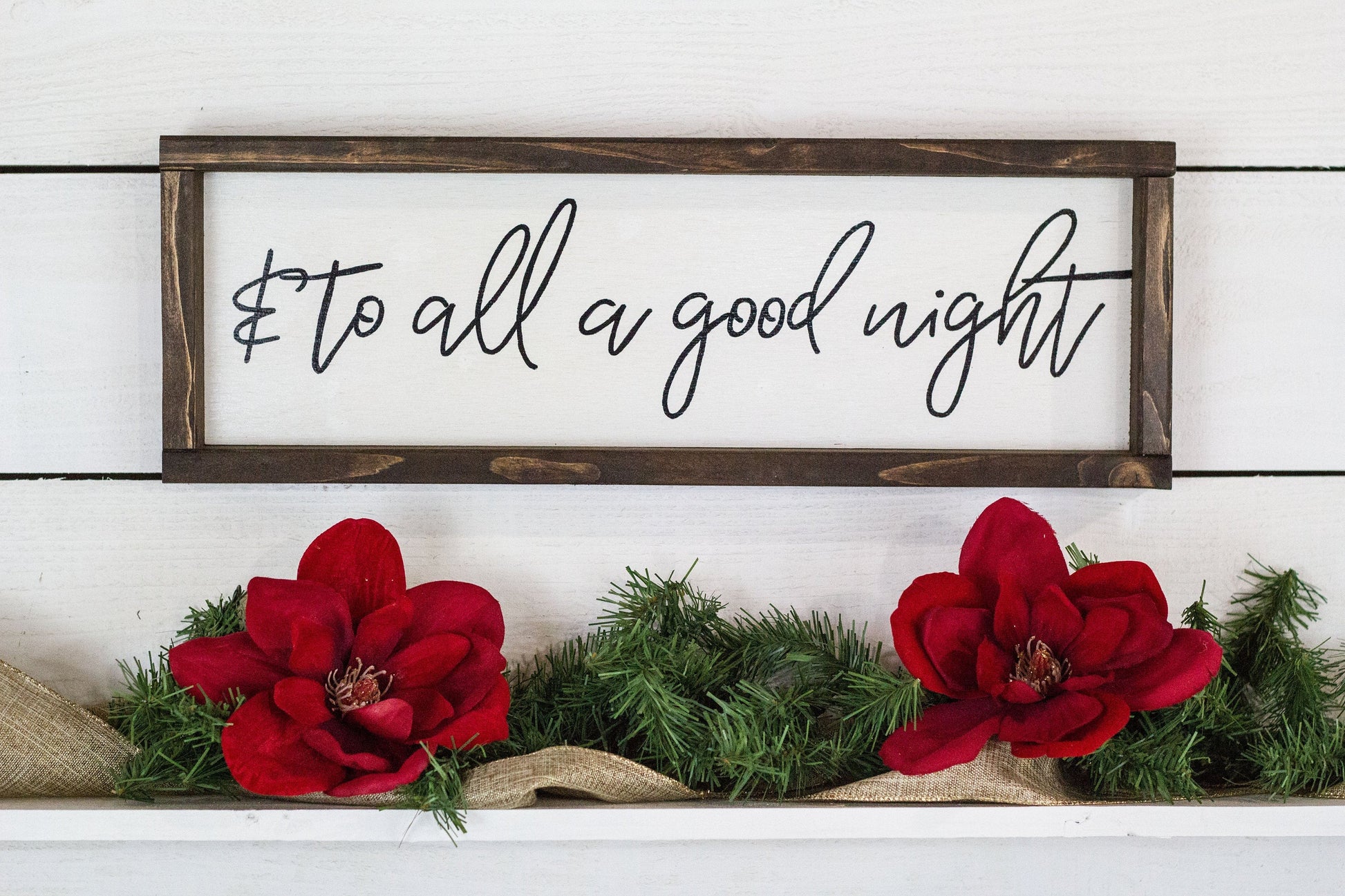 & to all a good night, wood sign,  Christmas Decor