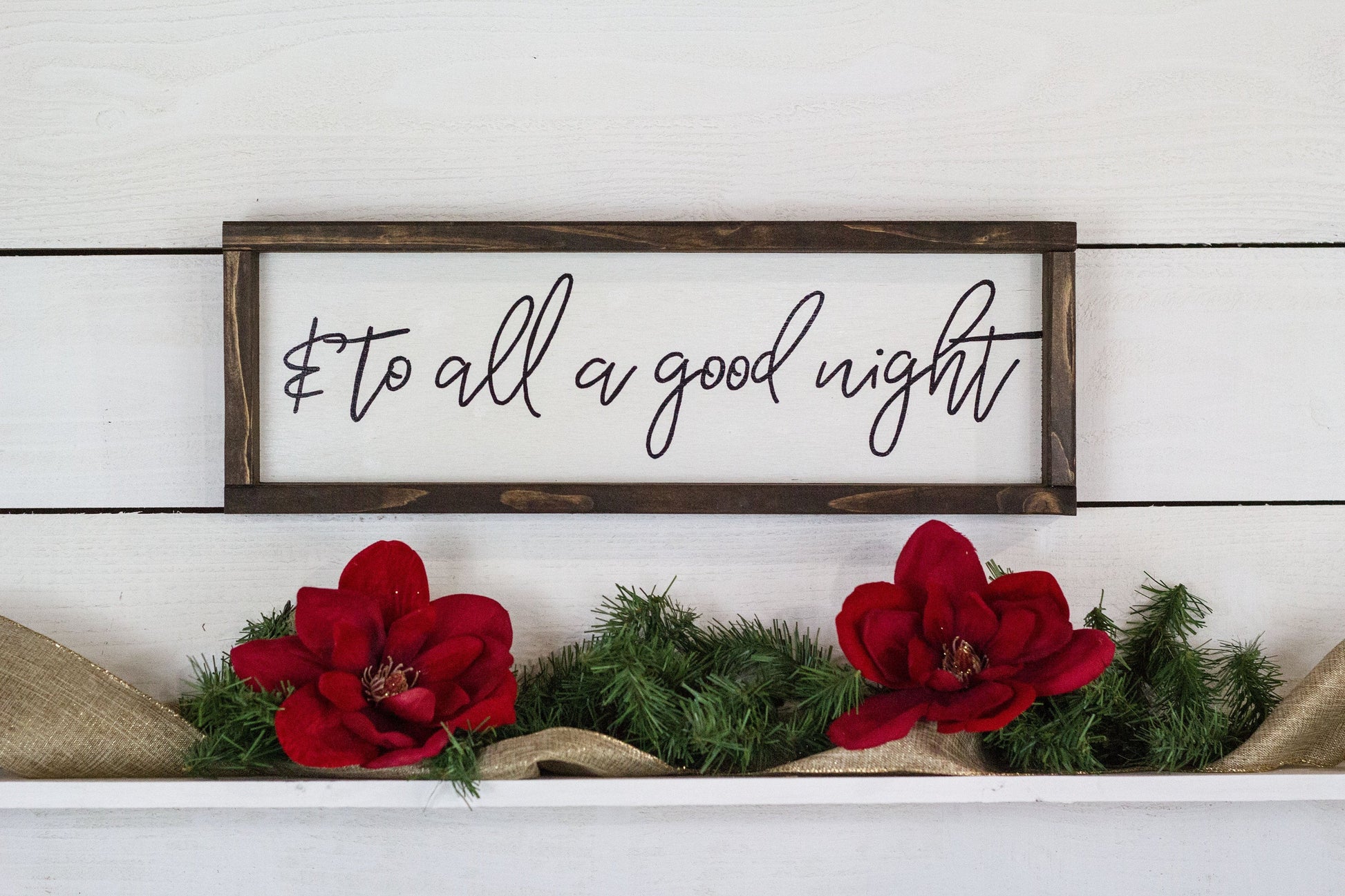 & to all a good night, wood sign,  Christmas Decor