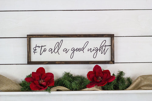 & to all a good night, wood sign,  Christmas Decor