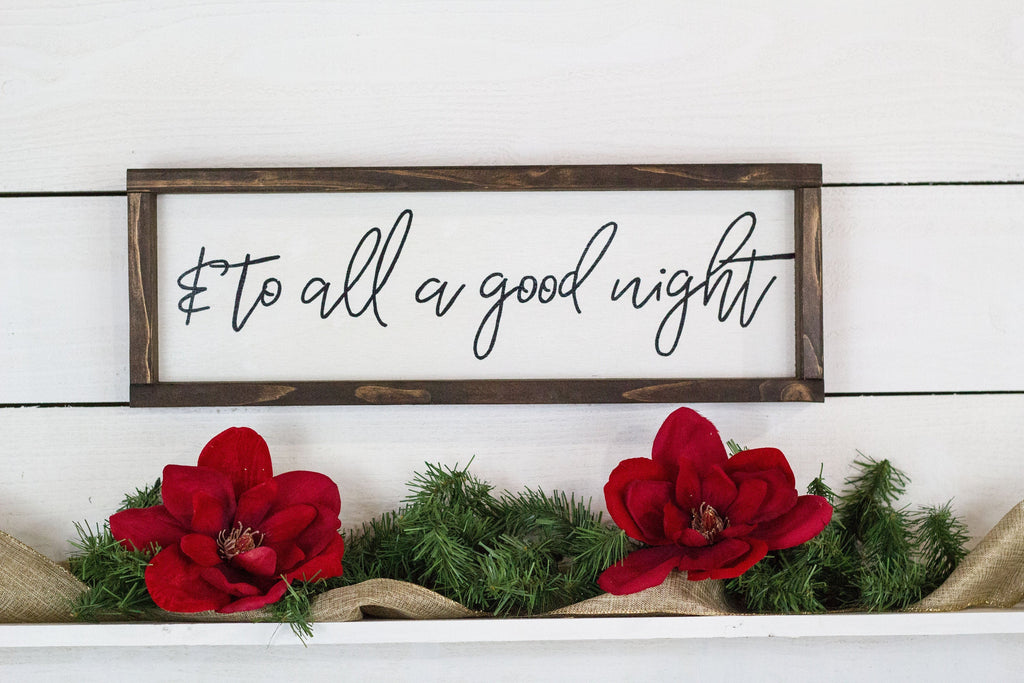 & to all a good night, wood sign,  Christmas Decor