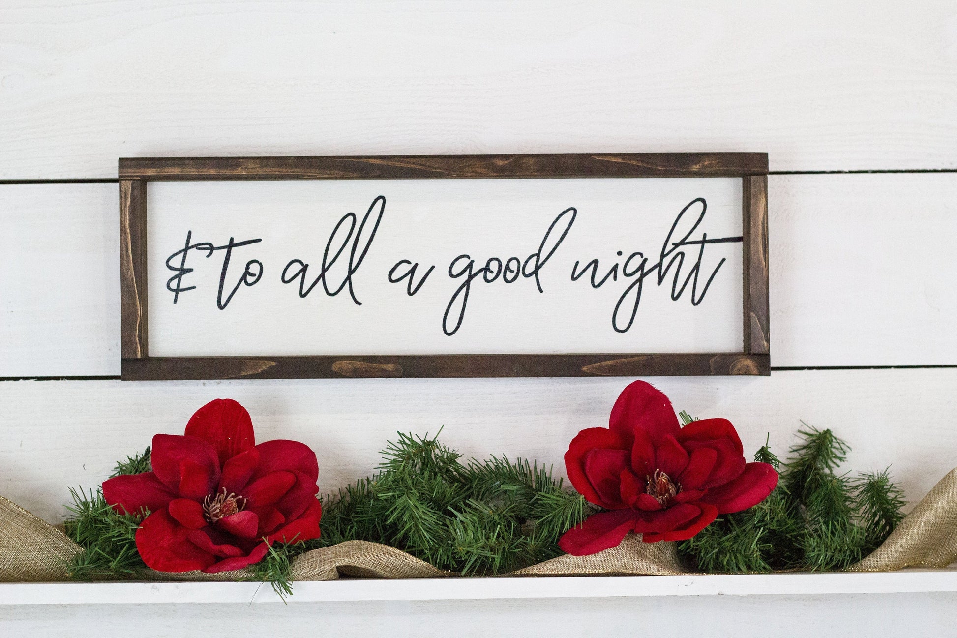 & to all a good night, wood sign,  Christmas Decor